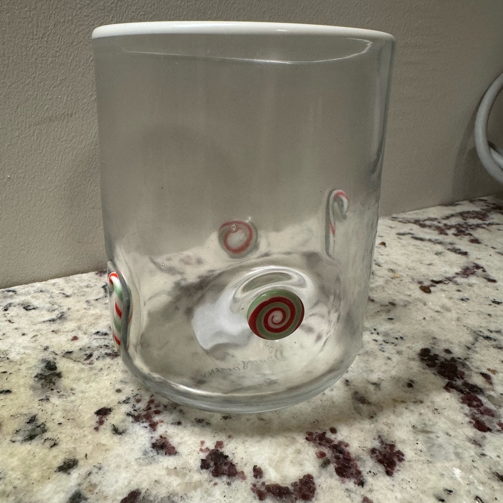 Anthropologie Festive Candy Cane Icon Glass
